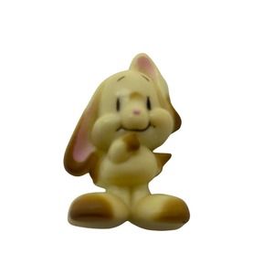 Vintage Plastic Easter Bunny Rabbit Pin Brooch Floppy Ears Cream Color ABC